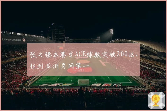 张之臻本赛季ACE球数突破200记,位列亚洲男网第一